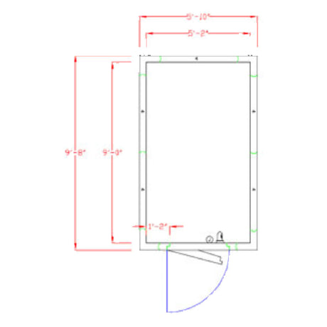 American Panel 6X10C-I Walk-In Cooler 7'-3-3/4" H X 5'-10" W X 9'-8" D Indoor