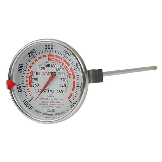 Winco TMT-CDF5 Candy/Deep Fry Thermometer 100° To 500°F 3" Dia. Dial Face