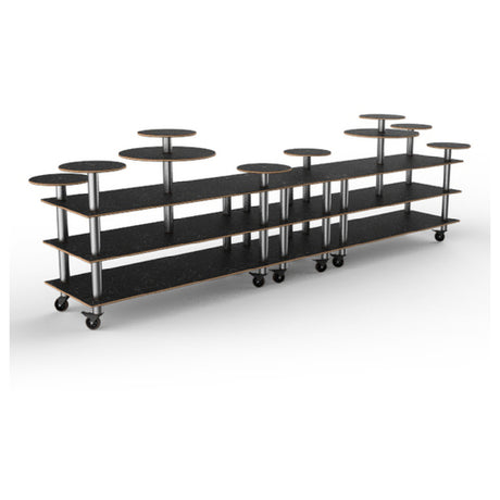 Steelite MGCMLB08MSXW Mogogo Buffet Solutions Modular Display Station 3-tier 180-1/2" X 38" X 54"H