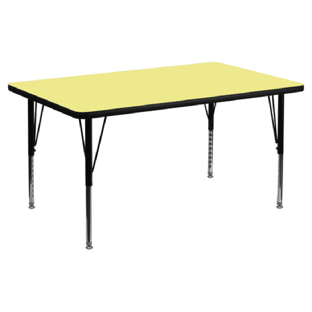 Flash Furniture XU-A3048-REC-YEL-T-P-GG Activity Table 48"W X 30"D X 16-1/8" To 25-1/8" Adjustable Height