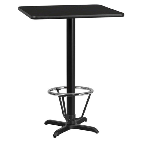 Flash Furniture XU-BLKTB-3030-T2222B-3CFR-GG Table 30"W X 30"D X 43-1/8"H Bar Height