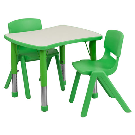 Flash Furniture YU-YCY-098-0032-RECT-TBL-GREEN-GG Preschool Activity Table Set