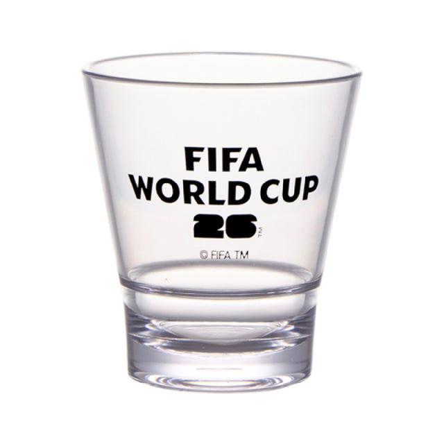 GET Enterprises S-9-FIFA26-LOGOBW FIFA Stackable Glass 9 Oz (9.8 Oz Rim-Full) 3.3" Dia X 3.7" H.