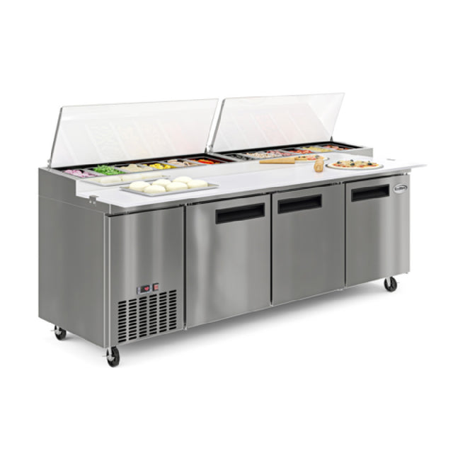 Koolmore KM-RPPS-3DSS Pizza Prep Refrigerator 72"W Self-contained Side Mounted Refrigeration