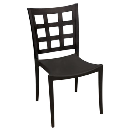 Grosfillex US646017 Plazza Stacking Side Chair Window Back Design Resin Seat And Frame