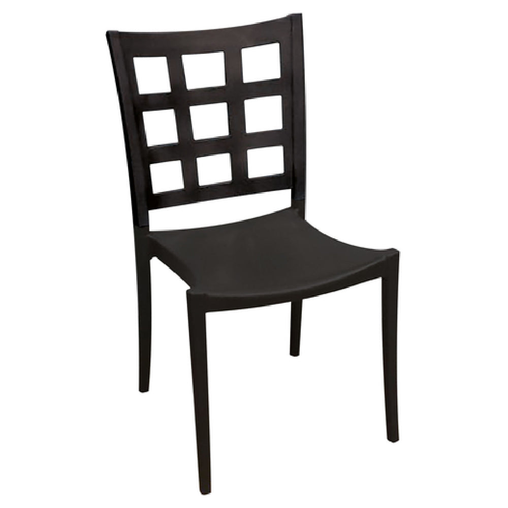 Grosfillex US647017 Plazza Stacking Side Chair Window Back Design Resin Seat And Frame