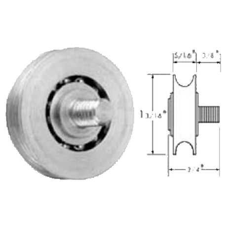 Franklin Machine Products 132-1031 Roller 1/4" 20 Threaded Stud Zinc Plated Steel