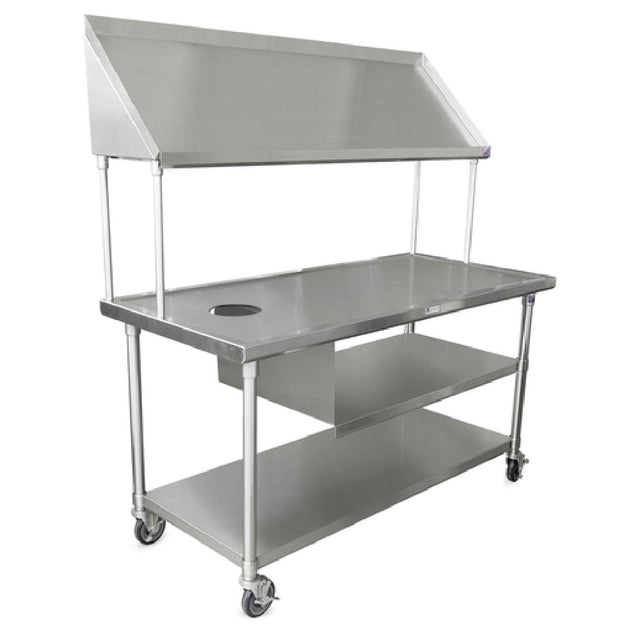 John Boos BT6-3063SSK-X Mobile Sorting Table 63" W X 30"D 16/300 Stainless Steel Flat Top With Marine Edge