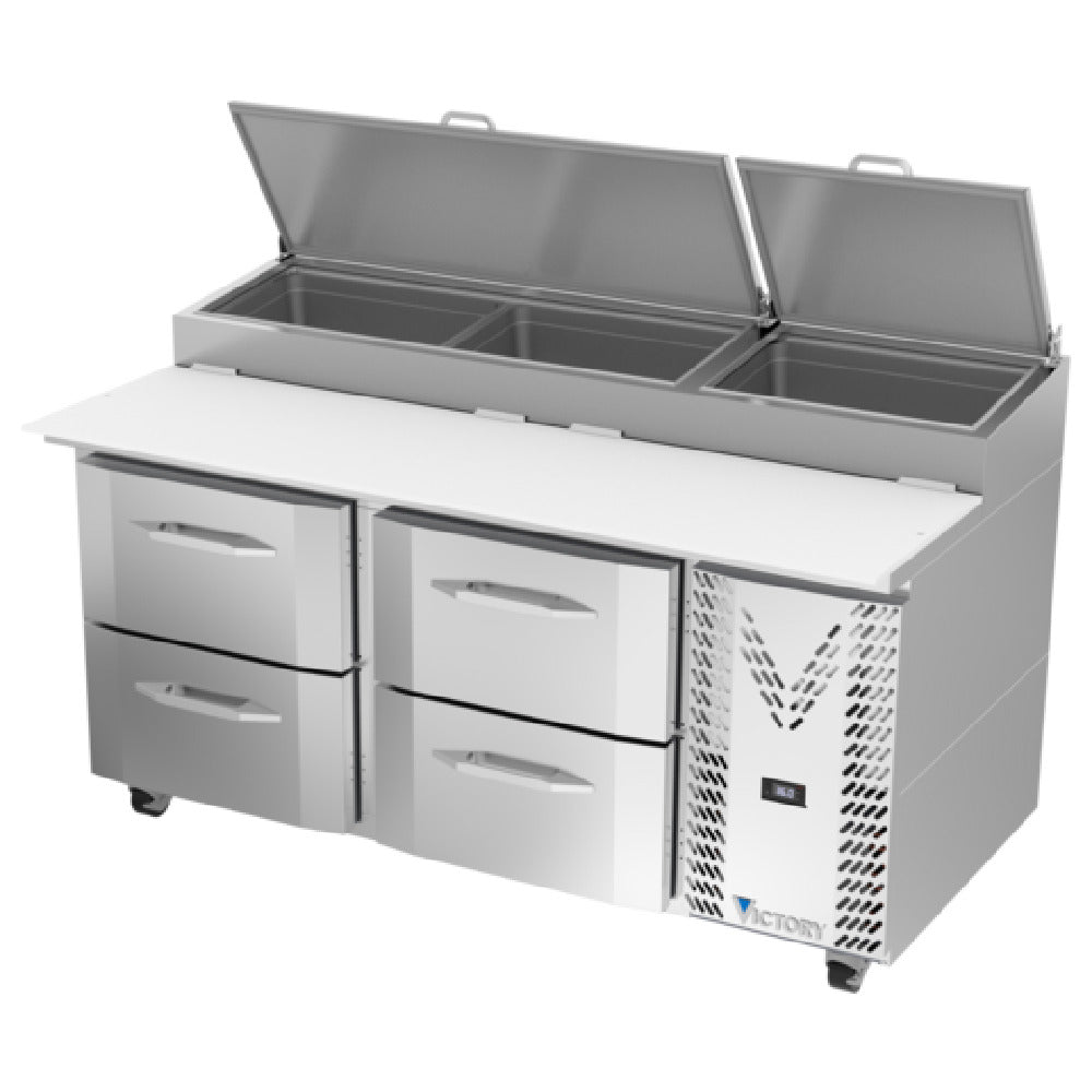 Victory VPPD67HC-4 - Pizza Prep Table, Powered By V-Core™, Two-section