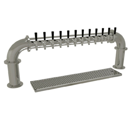 Glastender PP-12-MF Pipe Pass-Thru Draft Dispensing Tower Countertop (12) Stainless Steel Faucets (handles Not Included)