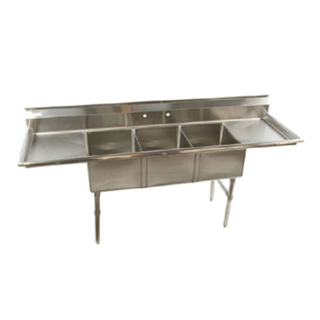 Klinger's Trading ECS32D Economy Sink Three Compartment 84"W X 25-1/2"D X 41"h