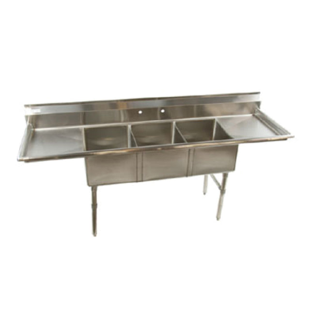 Klinger's Trading ECS32D Economy Sink Three Compartment 84"W X 25-1/2"D X 41"h
