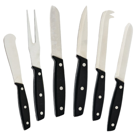 Winco KCS-6 Cheese Knife Set With POM Handles Stainless Steel Blades