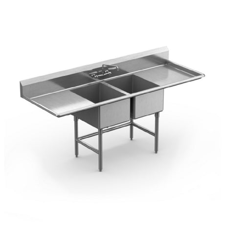 Winholt WS2T24242D24-14DP-14GA - Sink, Two Compartment, With Right & Left Hand 24" Drainboards