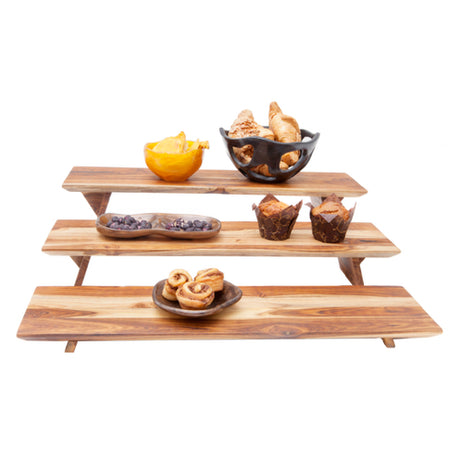 Steelite DWRISERS3WDT Wood Riser Set 23.0"W X 6.0"D Wood