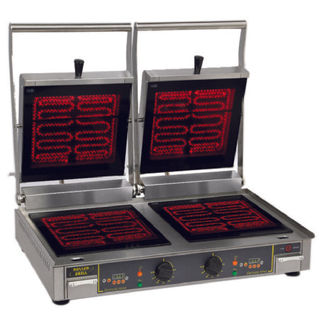 Equipex DIABLO VG Roller Grill Speed Panini Grill Heavy Duty Vitroceramic Grooved Top & Smooth Bottom Griddle Plates