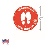 Spring USA SPFL-4450 Floor Decal "thank You For Practicing Social Distancing"