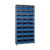 Quantum 1275-209_BLUE - Shelving Unit, 12"D X 36"L X 75"H, Heavy Duty