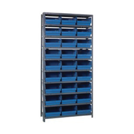 Quantum 1275-209_BLUE - Shelving Unit, 12"D X 36"L X 75"H, Heavy Duty