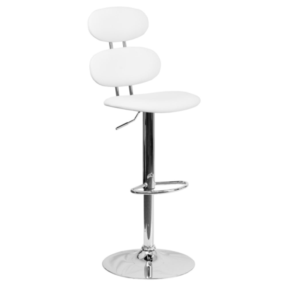 Flash Furniture CH-112280-WH-GG Swivel Bar Stool Adjustable Height Retro-contemporary Style