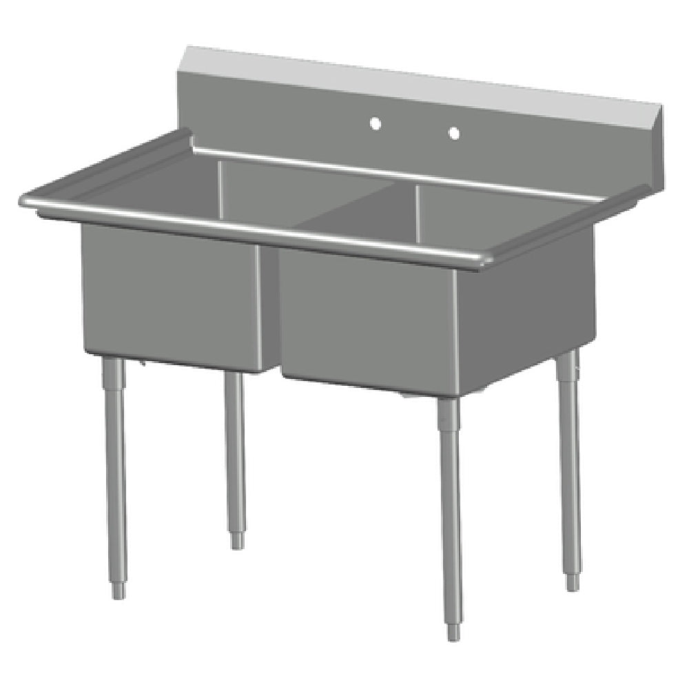 SPG 2N2028 - Universal Stainless Sink, Two Compartment, 28" Front-to-back X 20" Wide Sink Compartment