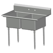 SPG 2N2028 - Universal Stainless Sink, Two Compartment, 28" Front-to-back X 20" Wide Sink Compartment