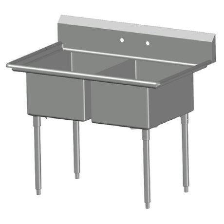 SPG 2N2430 - Universal Stainless Sink, Two Compartment, 30" Front-to-back X 24" Wide Sink Compartment