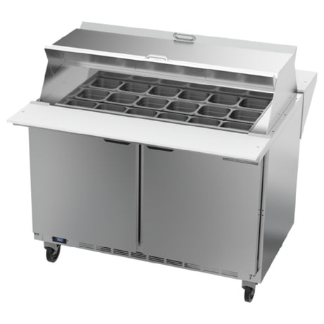 Beverage Air SPE48HC-18M-DS Dual Side Mega Top Refrigerated Counter Two-section