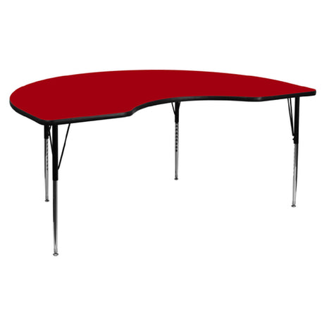 Flash Furniture XU-A4896-KIDNY-RED-T-A-GG Activity Table 96"W X 48"D X 21-1/8" To 30-1/8" Adjustable Height