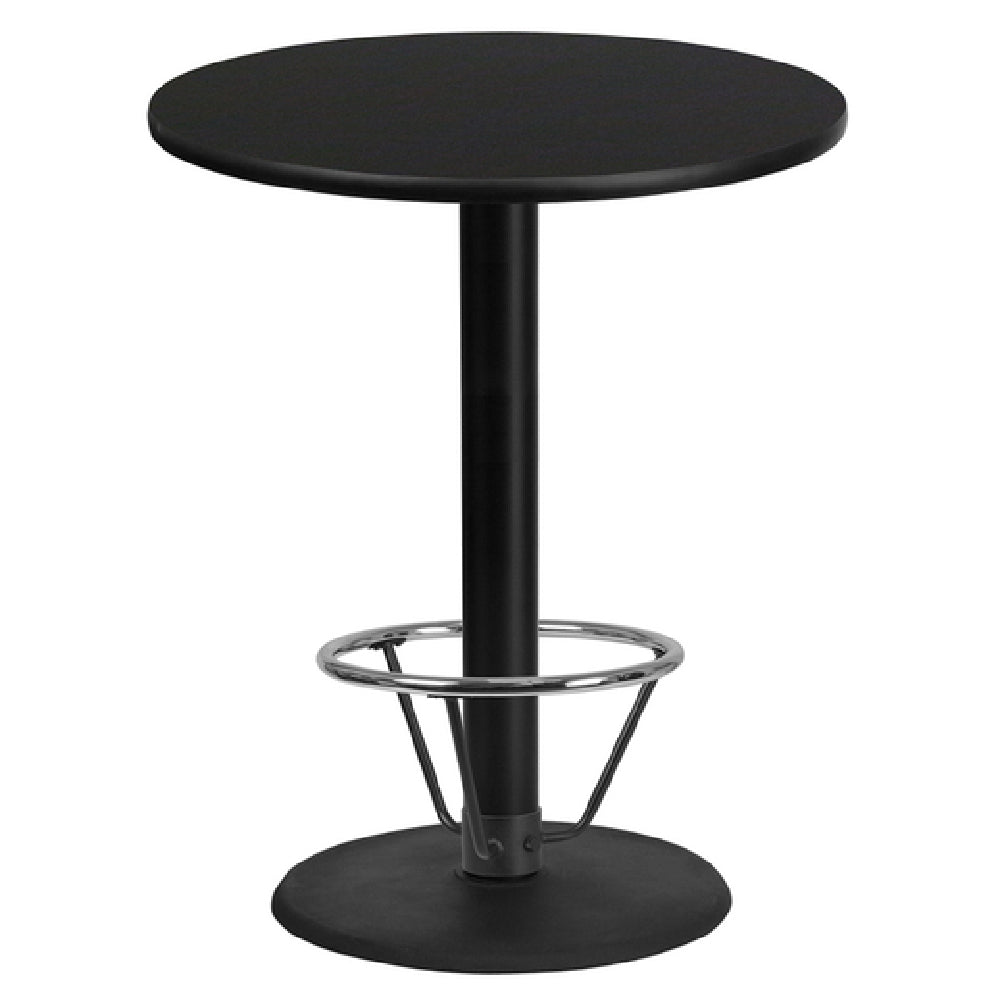 Flash Furniture XU-RD-36-BLKTB-TR24B-4CFR-GG Table 36" Dia. X 43-1/8"H Bar Height