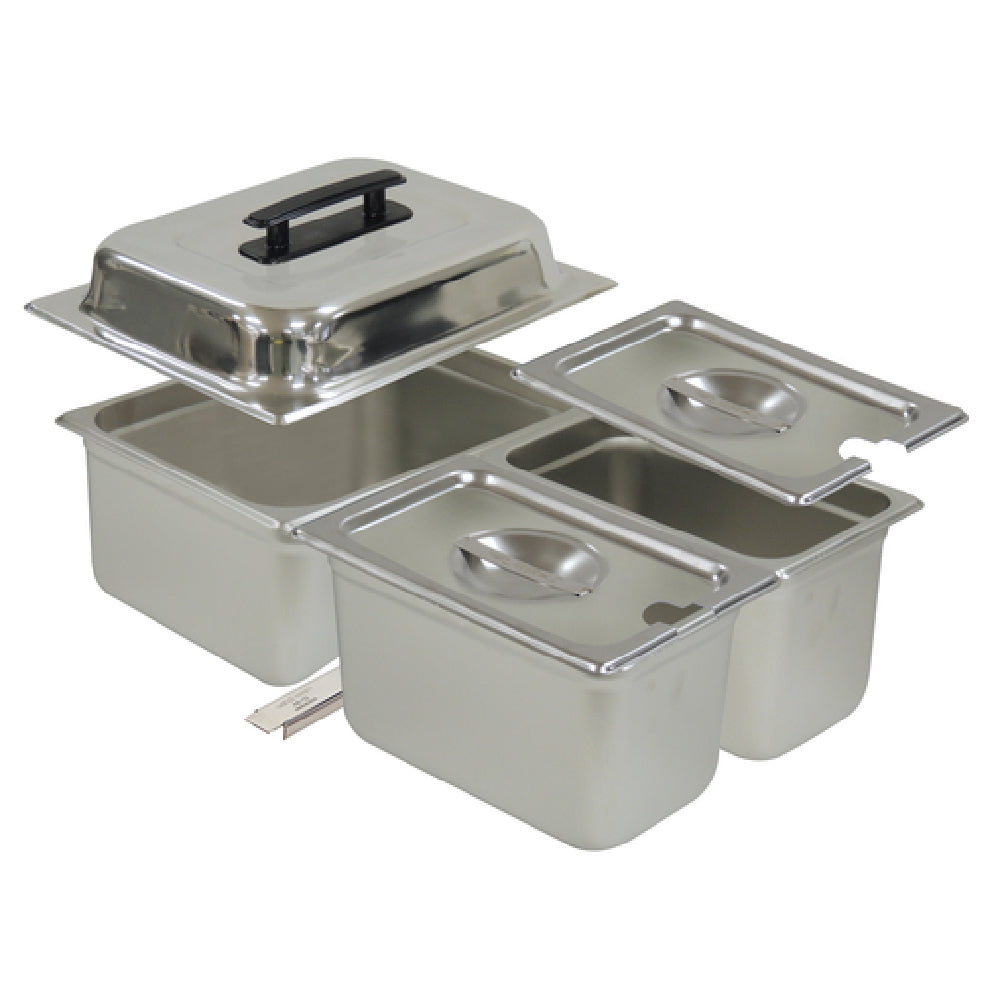 Gold Medal 8080-01 Steamer Pan & Lid Kit Includes: (1) 1/2 X 6 Pan (1) Dome Lid With Handle