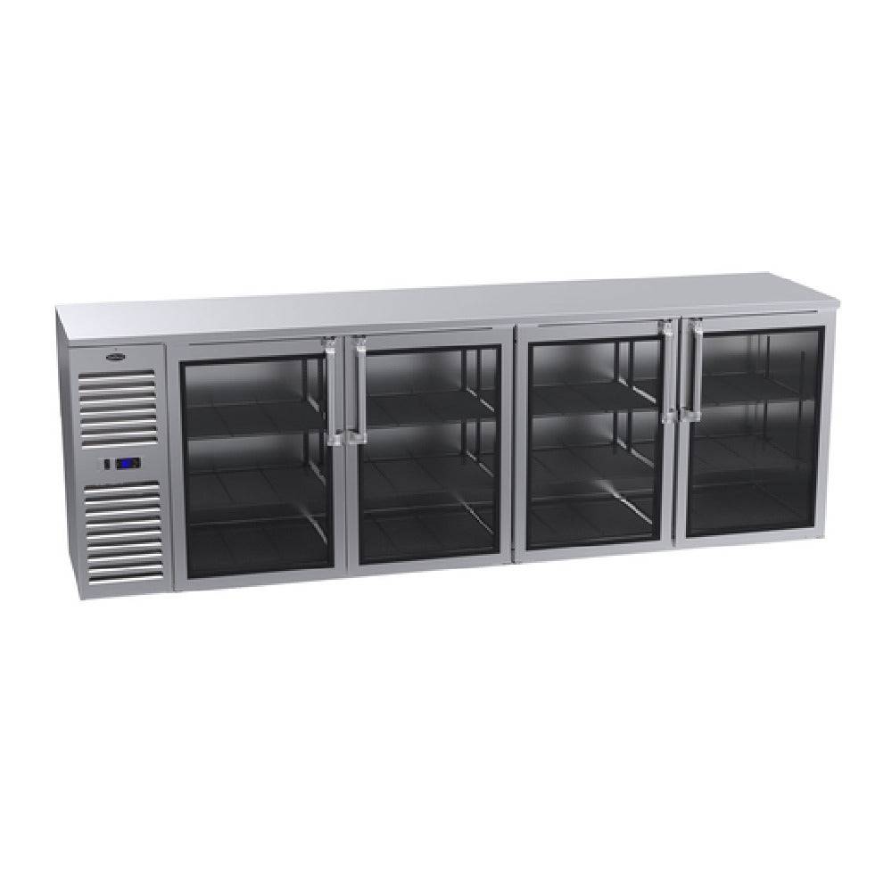 Krowne BS108 Refrigerated Back Bar Storage Cabinet Four-section 108"W X 24"D