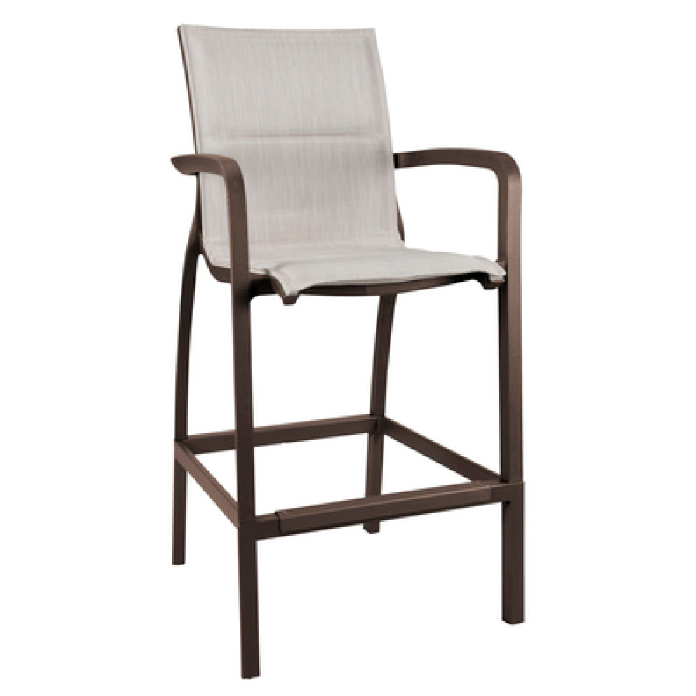 Grosfillex US016599 Sunset Comfort Barstool With Arms Designed For Outdoor Use