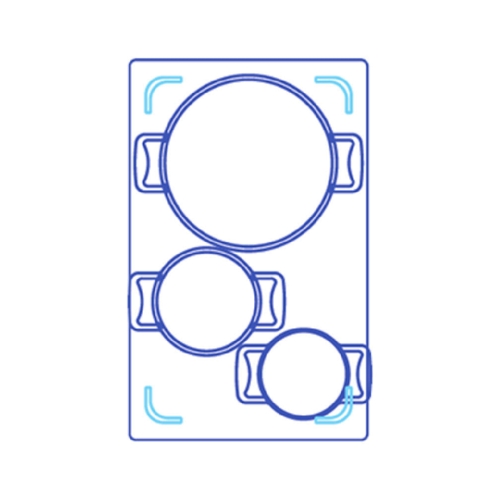 Tablecraft CW1030BRS Hot Food Template 13-1/2" X 21-5/8" (fits Well Size: 11-7/8" X 19-7/8")