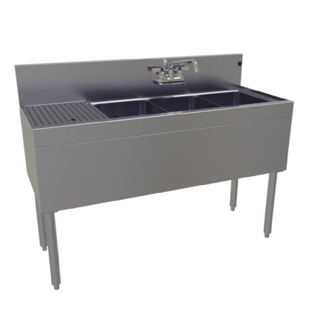 Glastender TSA-48R-S Underbar Sink Unit Three Compartment 48"W X 19"D