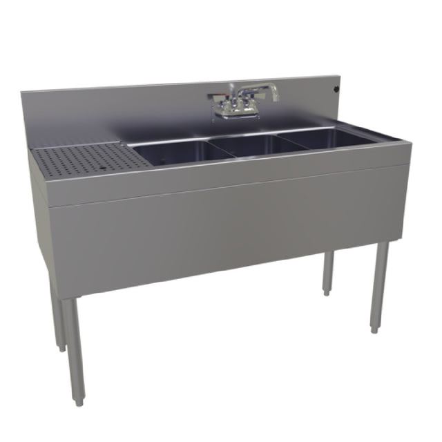 Glastender TSA-48R-S Underbar Sink Unit Three Compartment 48"W X 19"D