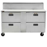 Traulsen CLPT-6016-DW - Dealer's Choice CLPT Series Compact Prep Table, Four Fully Removable Drawers