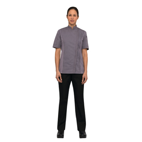 Chef Works BCWSZ006PUR2XL Women's Springfield Chef Coat Single-breasted Short Sleeves