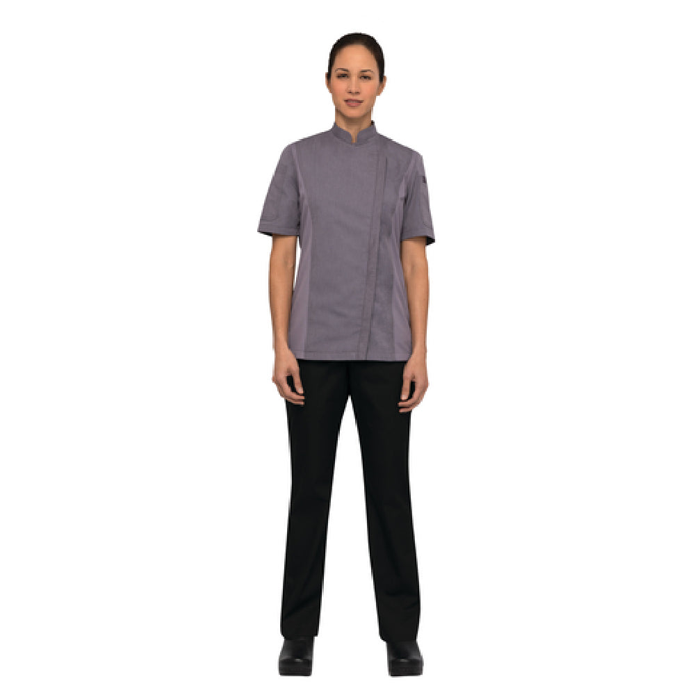 Chef Works BCWSZ006-PUR-S Women's Springfield Chef Coat Single-breasted Short Sleeves