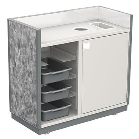 Lakeside 98412 Mobile Bussing Station 49"W X 28"D X 46-1/4"H Liquid And Solid Waste Storage