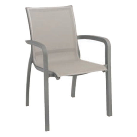 Grosfillex US646289 Sunset Stacking Armchair Designed For Outdoor Use Textilene Fabric Sling