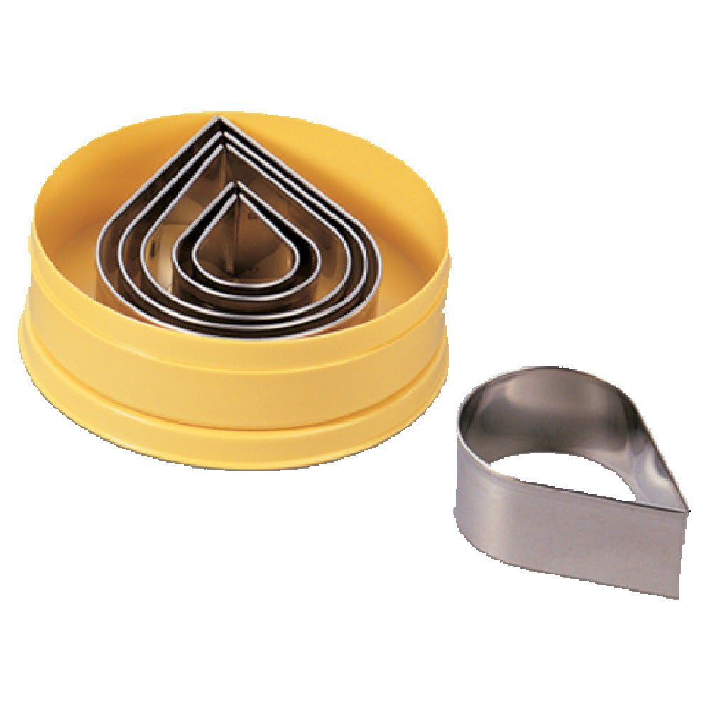 JB Prince T283 Pastry Cutter Set 1-1/2"H Cut Size Range 1-3/4"L To 4-3/4"L