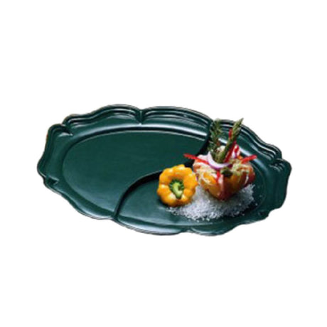 Bon Chef 2028DCARM Queen Anne Divided Platter 14-3/4" X 20" Aluminum With Ceramic-look Coating