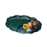 Bon Chef 2028DCARM - Queen Anne Divided Platter, 14-3/4" X 20", Aluminum With Ceramic-look Coating