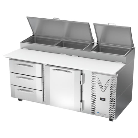 Victory VPPD72HC-3 - Pizza Prep Table, Powered By V-Core™, Two-section