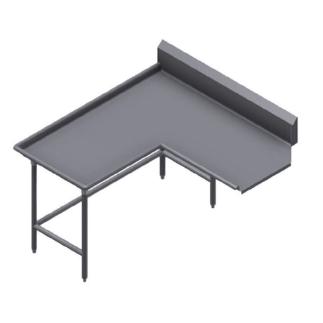 Winholt CDT-16-I-96L - Island Clean Dish Table, Left To Right, 9" High Backsplash With 2" 45⁰ Return