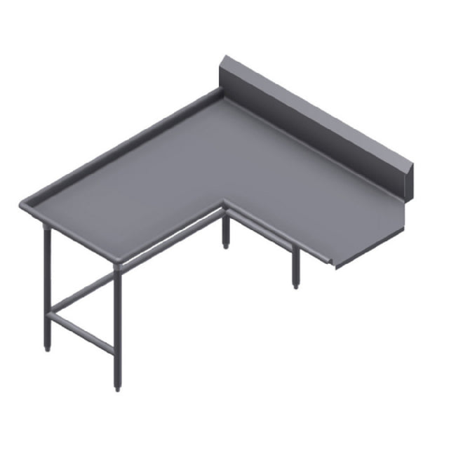 Winholt CDT-16-I-96L - Island Clean Dish Table, Left To Right, 9" High Backsplash With 2" 45⁰ Return