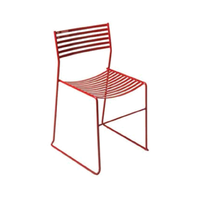 Emuamericas Llc 27 Aero Stacking Side Chair Outdoor/indoor Steel Slat Pattern Back And Seat