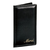 Risch 5000P BLACK MERCI Padded Vinyl Check Presenter In Black 5" X 9" Stitched Edges