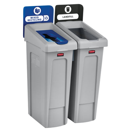 Rubbermaid 2007914 - Slim Jim® Recycling Station, 46 Gallon, 2 Stream